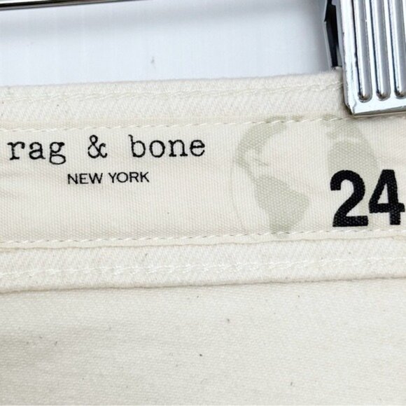Rag & Bone Denim Nina High Rise Ankle Cigarette Jeans in Ecru White 24 - Picture 5 of 12